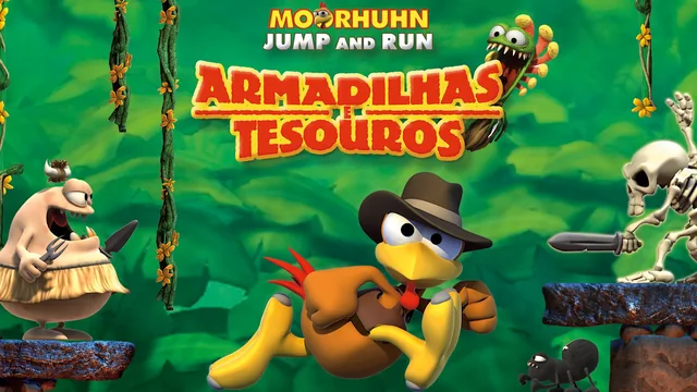 Moorhuhn Jump and Run 'Armadilhas e Tesouros' 封面