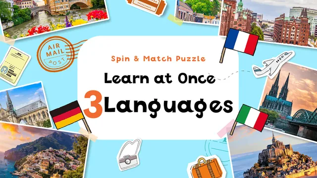Spin & Match Puzzle Learn at Once 3 Languages 封面