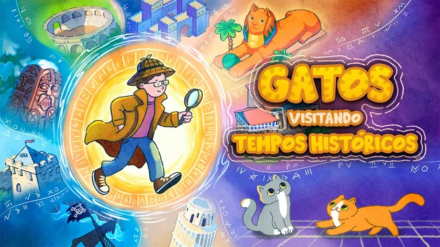 Gatos Visitando tempos Históricos 封面