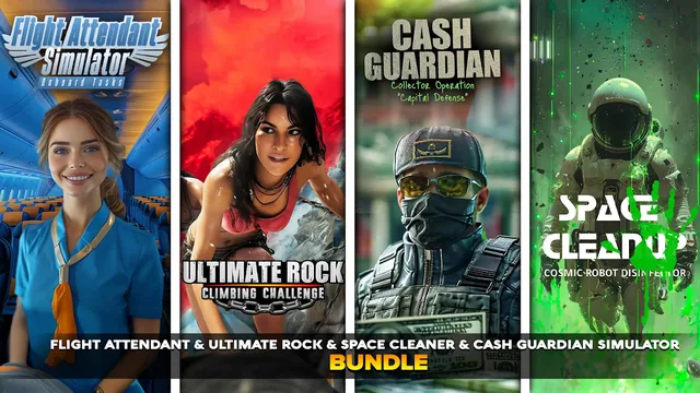 Flight Attendant & Ultimate Rock & Space Cleaner & Cash Guardian Simulator & Bundle 封面