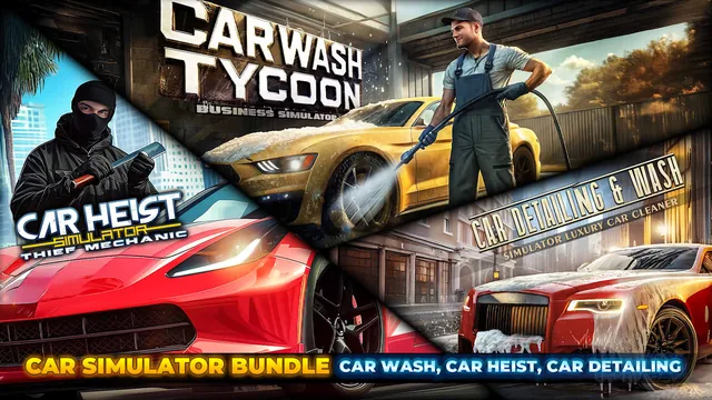 CAR SIMULATOR BUNDLE (CAR WASH, CAR HEIST, CAR DETAILING) 封面
