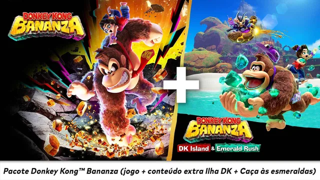 Pacote Donkey Kong™ Bananza (jogo + conteúdo extra Ilha DK + Caça às esmeraldas) 封面