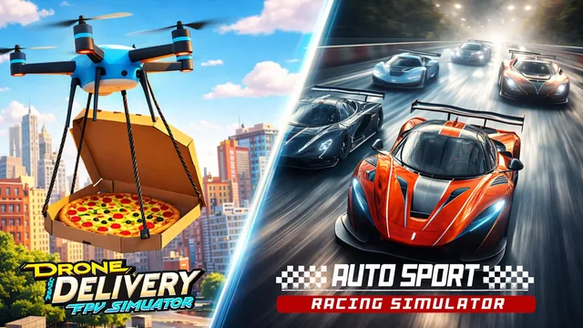 Auto Sport Racing & DRONE DELIVERY - FPV SIMULATOR 封面