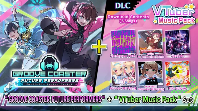 "GROOVE COASTER FUTURE PERFORMERS" + "VTuber Music Pack" Set 封面