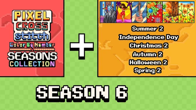 Pixel Cross Stitch Color by Number Seasons Collection Season 6 封面